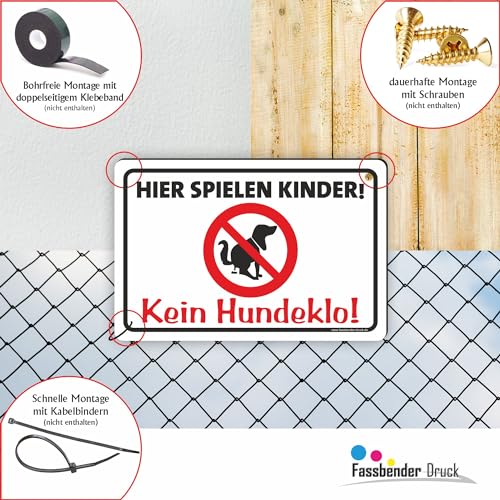 HIER SPIELEN KINDER/KEIN HUNDEKLO - Kein Hundekot/T-024 (30x20cm Schild)