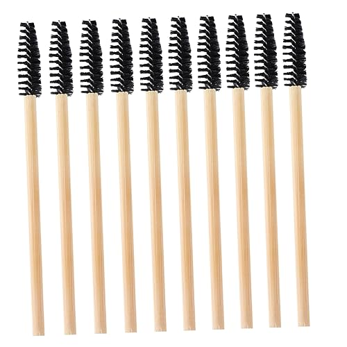 SOESFOUFU Makeup Essentials: 20pcs Bamboo Handle Eyebrow Brushes Lash Spoolies Combs for Home Salon