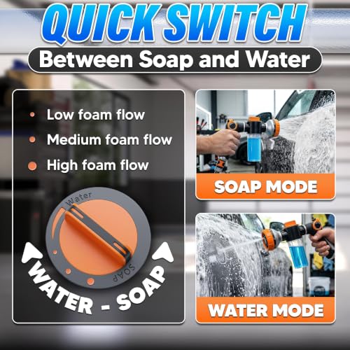 Garden Hose Nozzle with Soap Dispenser