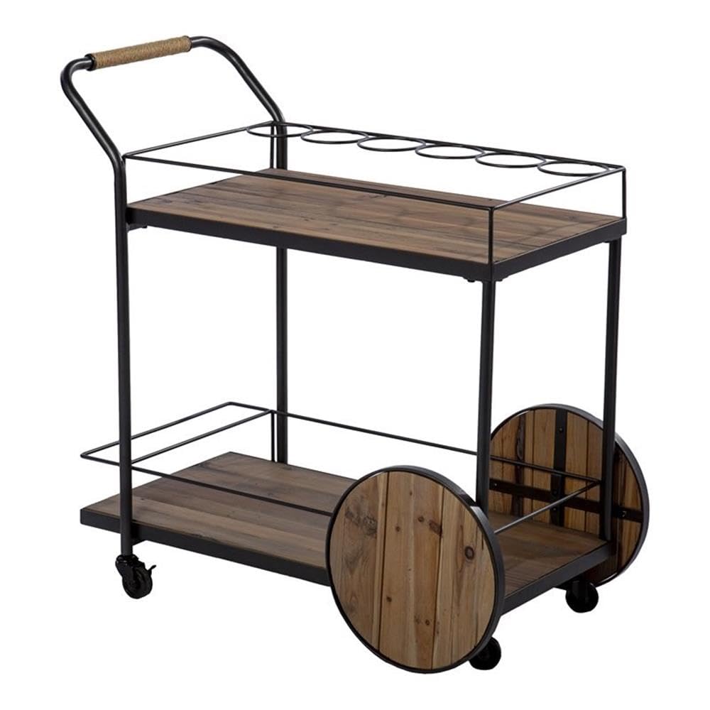 Amazon.com - MAKLAINE Transitional Reclaimed Wood Bar Cart, 34 in