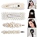 Produktbild GJKK 4 Stücke Perlen Haarspangen Haarklammern Haarnadeln Dekorative Hochzeit Braut Künstliche Perle Haarnadeln Haarclips Eleganz Weiße Perlen Dekor Haarschmuck Haarklammern für Mädchen Dame (A)