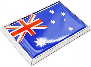Australia Flag Sticker Emblem Australian Decal Car Chrome Flags, 2 Pack, 3 x 2 inches