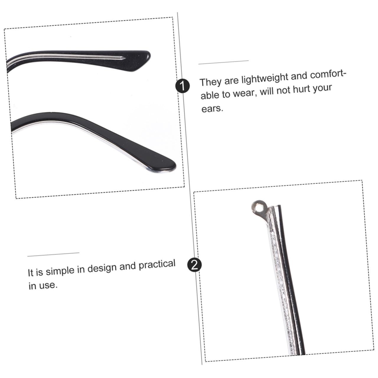 Healeved 8ensembles Branches Métal pour Lunettes Accessoires Universels Antiallergiques pour Montures De Lunettes Soleil