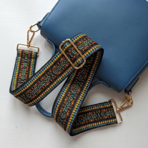 Image of Flower Purse Strap Replacement Embroidery Crossbody Shoulder Strap for Handbag Canvas Purse Extender Accessories