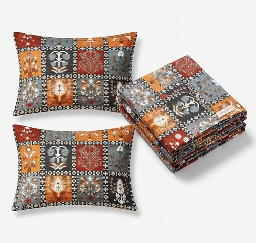 Image of VAS COLLECTIONS 240 TC Cotton Double Bedsheet with 2 Pillow Covers (90x100 Inch) Soft Breathable Skin Friendly Jaipuri Printed King Size Bedding Set for Bedroom Decor (Char Bagh Print)