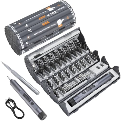 Xnix Electric Precision Screwdriver Set, 127-in-1 Magnetic Bits, Rechargeable USB-C, LED Light, Manual & Electric Modes, Cordless Portable Repair Tools Kit for Electronics, Phones, Laptops