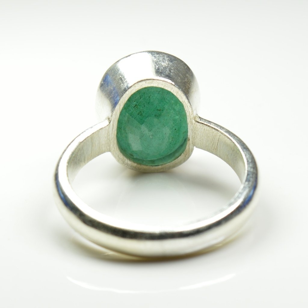 55Carat Unisex NA plata de ley talla ovalada verde esmeralda