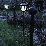 ÖKOLOGISCH & UNABHÄNGIG: Durch das hocheffiziente Solar-Panel wird der integrierte Akku tagsüber geladen, sodass die Solar-Leuchte bei Dunkelheit bis zu 6 Stunden leuchtet.