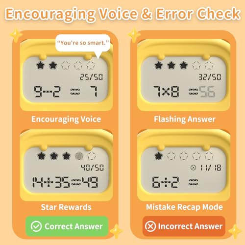 alilo Math Games for Kids Ages 5-12, Portable Math Toys for Practicing Addition, Subtraction, Multiplication and Division, Fun Educational Toy with 5 Modes, 19 Math Games, and 50K Math Questions
