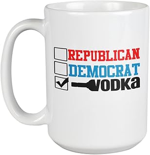 Make Your Mark Design Republican, Democrat & Vodka, Funny Political Parties Coffee & Tea Mug (15oz)