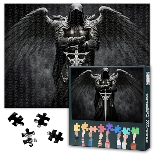 TUMOVO Warrior with Sword 1000 Piece Puzzle for Adults Dark Warrior