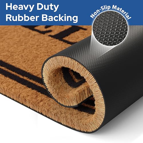 Barnyard Designs Natural Coco Coir Non-Slip Doormat (17x30, Welcome)
