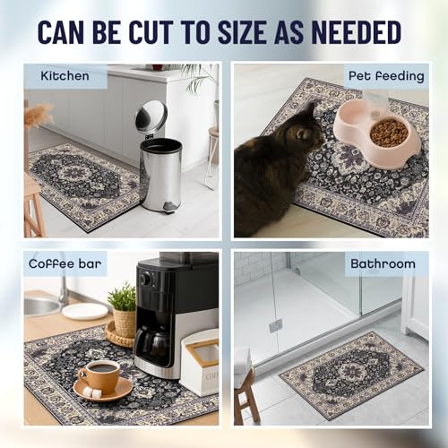 Image of Teenyyou 1 Pcs 26 inch x 18 inch Dryer Top Protector Mat, Washer and Dryer Topper, Non Slip Waterproof Machine Cover Dust Proof Quick Drying Topper Pad for Laundry and Kitchen (Retro Persian)