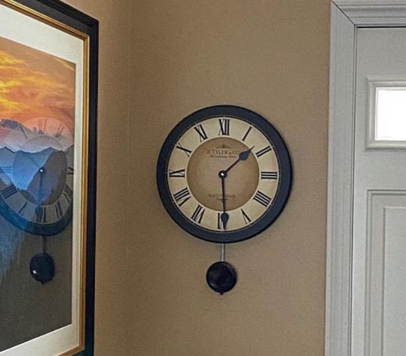 Galway Black Pendulum Wall Clock | Ultra Quiet Quartz Mechanism | Hand Made in USA Beautiful Crisp Lasting Color | Comes in 8 Sizes | 12-Inch