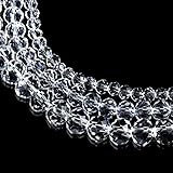 WILLBOND 1900 Pieces Glass Crystal Beads 4/6/ 8 mm Clear Rondelle Glass Crystal AB Spacer Beads for Jewelry Making DIY Craft Project Supplies, 15 Strands