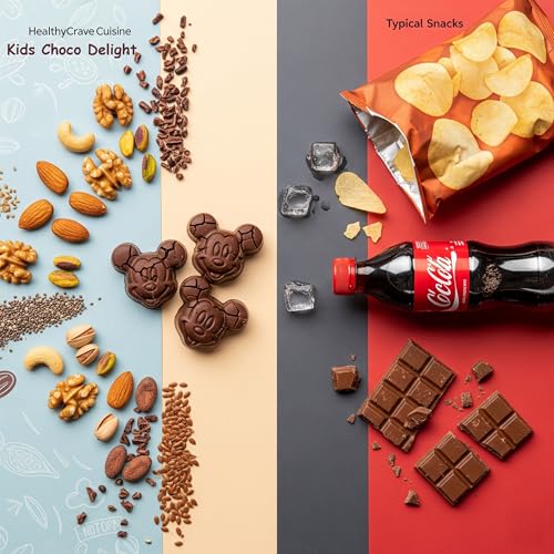 Image of HealthyCrave Cuisine Kids Choco Delight - Sugar-Free Dry Fruit Chocolate Bites | High Fibre Omega Snack for School Tiffin | Gluten-Free Healthy Treat for Children | 100 g