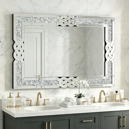 Image of Bathroom Vanity Mirrors for Over Sink, 30x46 Inche Bedroom Mirrors for Wall, Wall Mirrors Decorative for Living Room, Decorative Mirror for Decor, Entryway Wall-Mounted Mirror