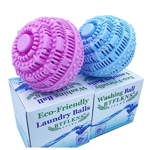 BTFLKNS® Washing Balls Set, Eco-Friendly Laundry Ball, Magic Laundry Balls,Washer Ball All Natural Detergent Alternative(Large,Pink,Blue)