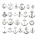 100g Anchor Charms Collection - Mix Metal Alloy Pendants for Jewelry Making DIY Findings (Silver Anchor HM63)