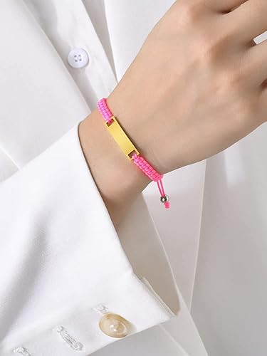 Miniatura 10 de Pulsera personalizada de barra de bebé pulsera chapada en oro de 18 quilates con nombre personalizado para niños pequeños de mamá nombre grabado