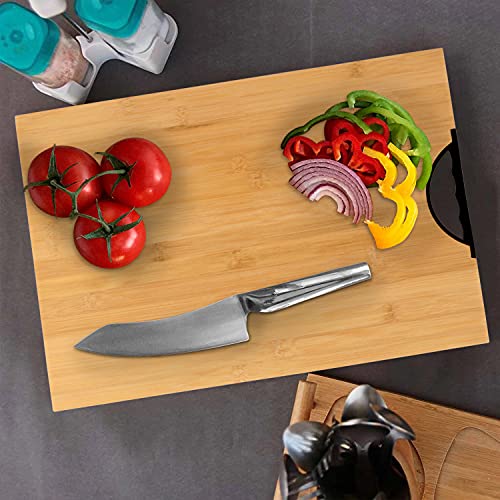 Image of HOKIPO Bamboo Wood Chopping Cutting Board for Kitchen - 40x30 cm, Beige, Pack of 1 (AR-3788)