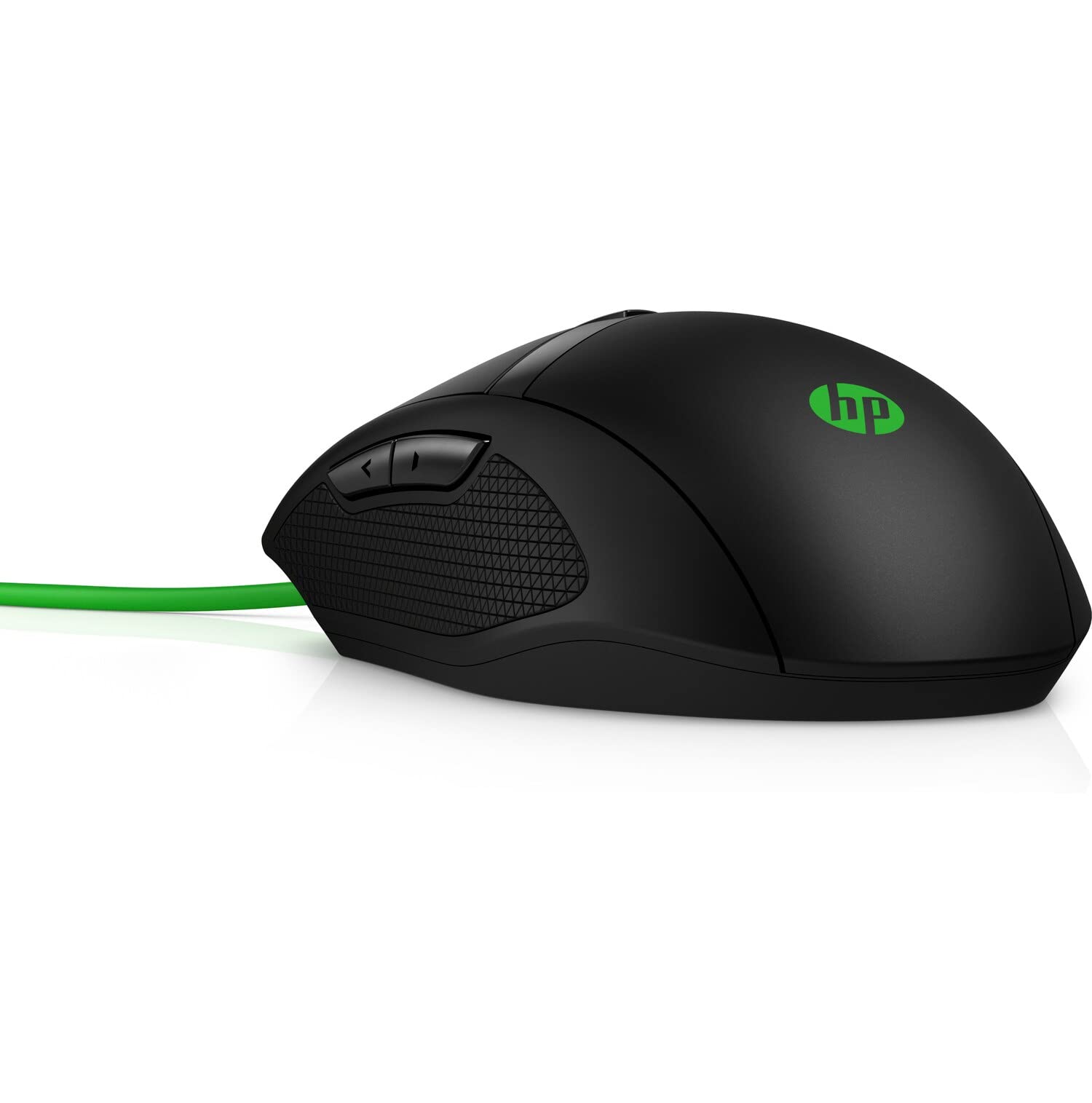 HP Pavilion 300 Ratón Gaming - (5000 PPP, 8 Botones, Iluminación LED, Conexión Cable USB, Windows 7, 8 y 10), Color Negro y Verde