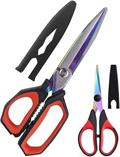 24.1cm(9.5인치) 다용도 튼튼한 가위, 티타늄 코팅 단조 가위, 편안한 그립, 카펫, 와이어, 가죽, 원단, 판지용 산업용 가위
