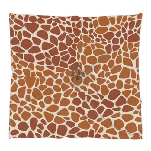 Giraffe Skin Pattern Fashion Hair Scarf Lightweight Silk Feeling Head Scarf Square Bandanas for Women 23.6×23.6 Inches