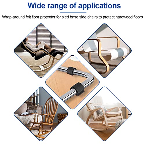 32 Stück Bodenschoner für Stühle, Stuhlbeinschoner Klettverschluss, Parkettschoner, Geeignet für Schlittensitze, Schaukelstuhl Rutschfestigkeit und Lärmreduzierung (32)