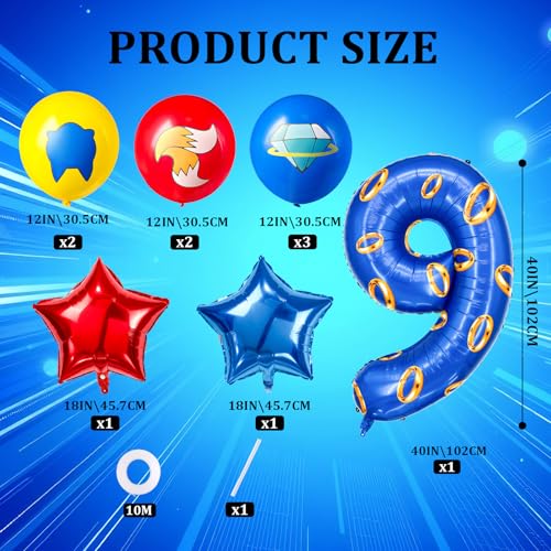 Image of number 40 inch blue and gold ring balloon set birthday number decoration aluminum film balloon suitable for boys and girls blue theme party cartoon party decoration supplies (9)