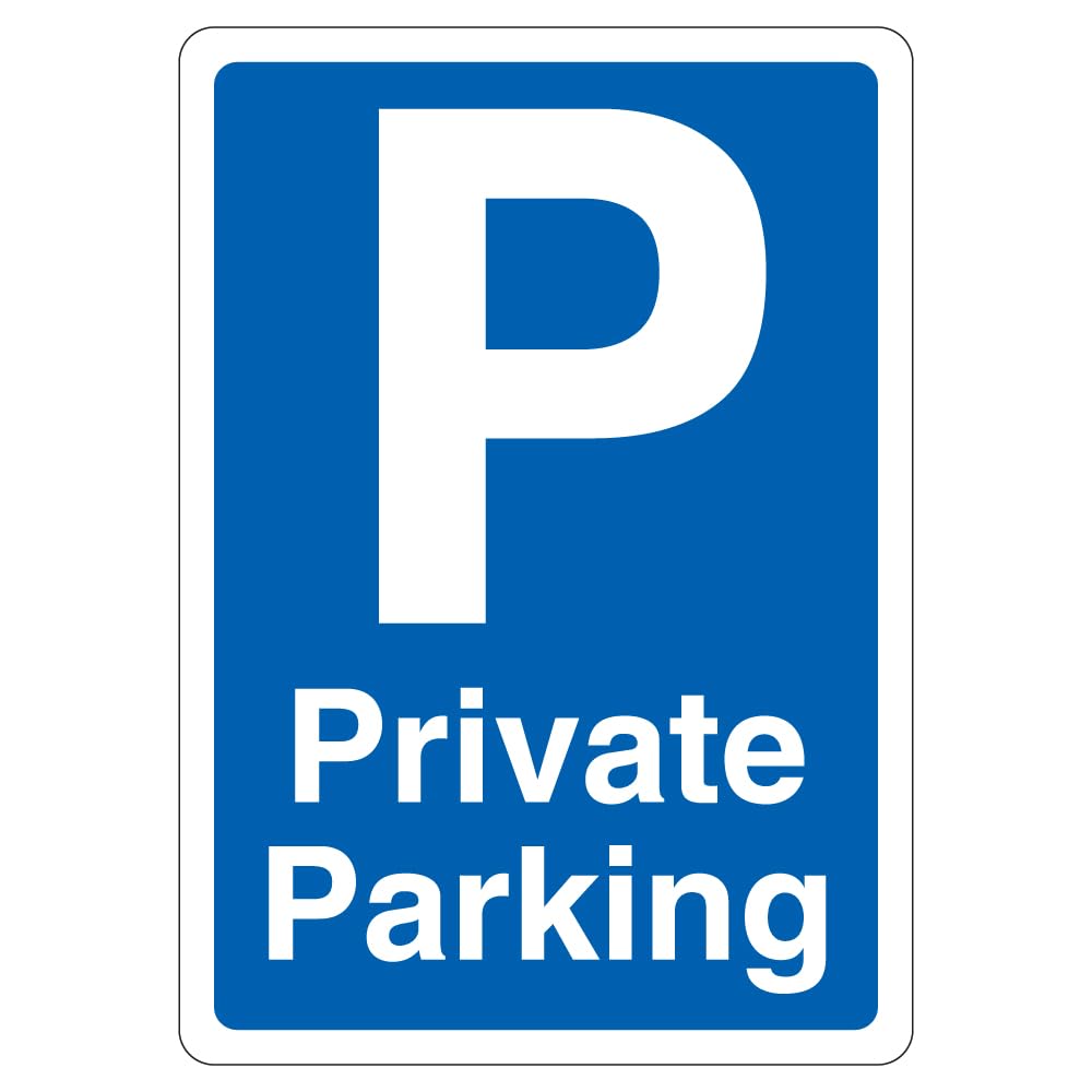 V Safety Private Parking - Mandatory Blue Parking - Blue 210 x 297 mm (A4) - 3mm Aluminium Composite Safety Sign