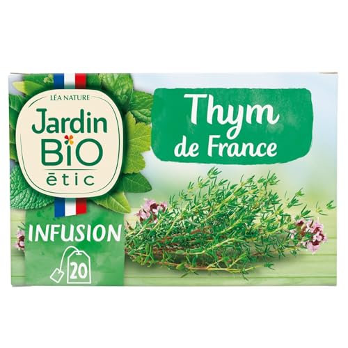 JARDIN BIO ETIC – Infusion Bien-Être au Thym Bio, Saveur Naturelle et Apaisante (20 Sachets) - Le Lot De 3