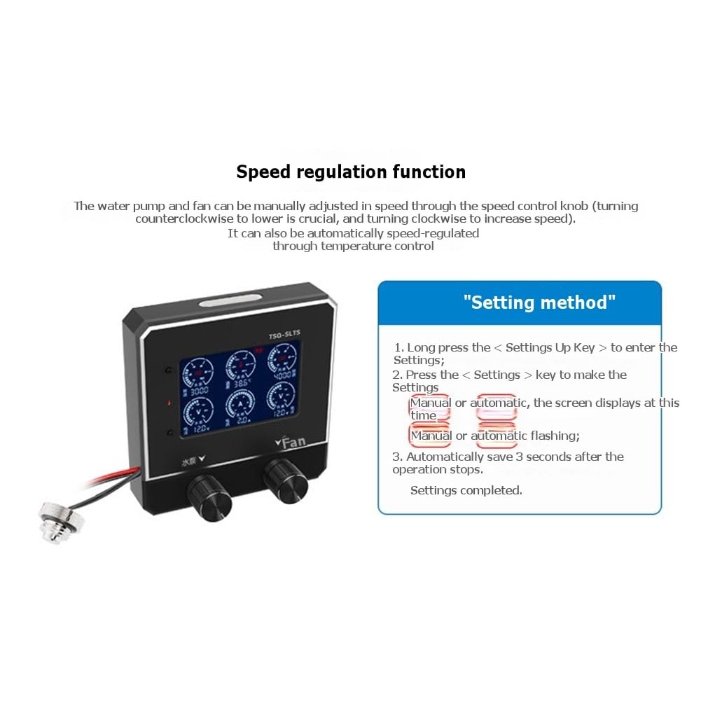 Controller per Ventola di Pompa D'Acqua PWM Intelligente 12-24V Regolazione Manuale e Automatica Della Velocità per Sistemi di Raffreddamento PC A 2/3/4 Fili B