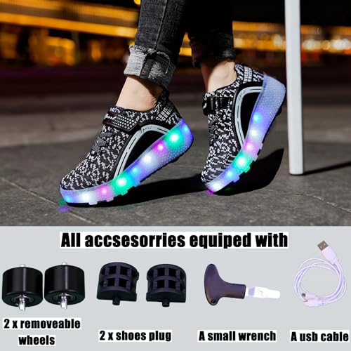 Image of Ylllu Kids LED Roller Skate Shoes with Wheel Light up Roller Shoes Gift for Girls Boys Children
