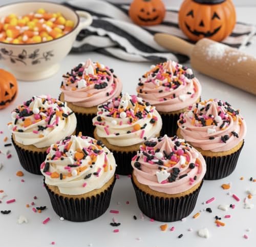 Image of Manvscakes Sprinkles - Themed Sprinkles for Cake Decorating, Sprinkle Mix for Cookies, Ice Cream, Fondant Cake, Caramel Apples, Cupcakes & Other Desserts, Assorted Halloween Sprinkles, 4 oz