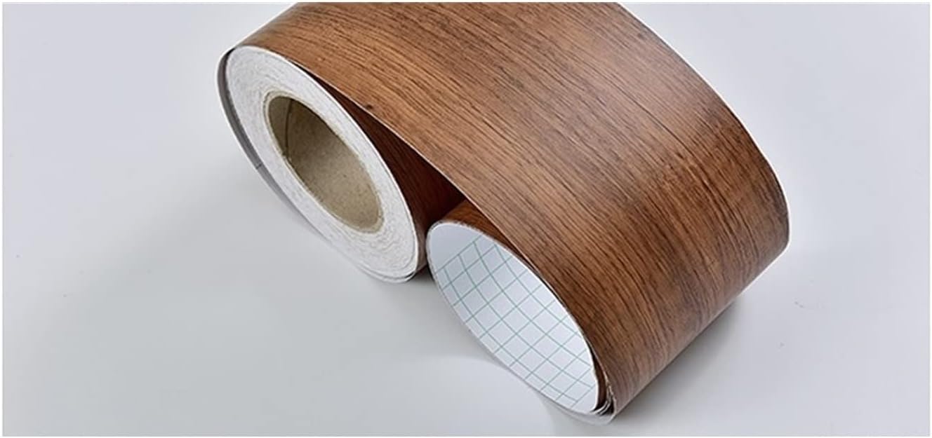 Self Adhesive Baseboard Wood Style Skirting Line Household Waterproof Vinyl Decorative Wallpaper Home Decor Sticker Floor Decals(Wood 8603,10CM X 10M)