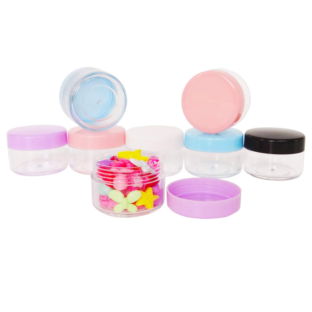 Wopanxye 20pcs 15 Gram 15ml Makeup Jars, Small Plastic Cosmetic Sample Empty Container, Plastic Round Pot Screw Cap Lid - Image 3