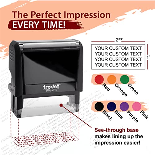 Custom Address Stamp - 4 Line Address Stamp - 5 Font Options - Self-Inking Address Stamp (4 Line Stamp) Up To 4 Lines Of Custom Text | Multiple Ink Color Options #TOP1