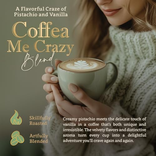 Café en grano Coffea Me Crazy sabor pistacho y vainilla, orgánico, tueste medio, 16 oz miniatura 4