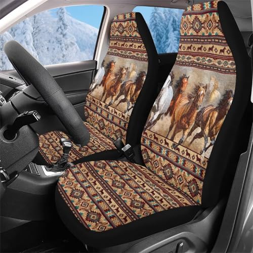 Housses de siège voiture cheval tribal aztèque avant 52x138cm