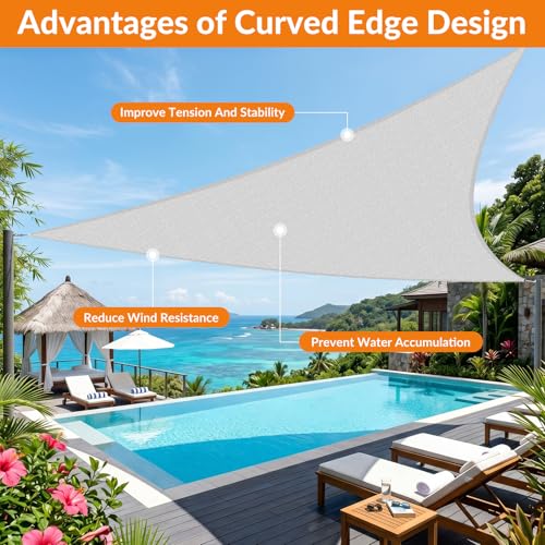 Image of KANAGAWA 16'X27' Sun Shade Sail Gray Curved Square Customizable