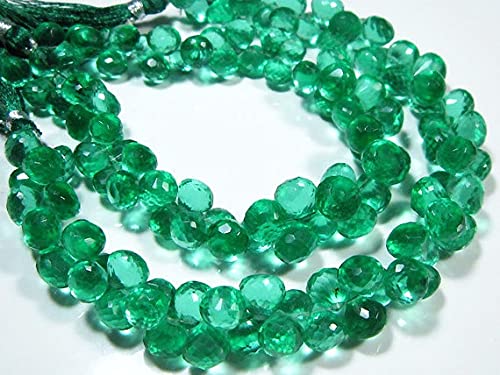 Quartz vert fluorite LKBEADS briolettes facettées de 8mm pour création de bijoux haut de gamme