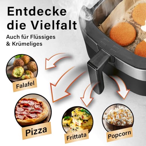 GOURMETmaxx Backpapier für Heißluftfritteuse, 3 bis 5 Liter | Backpapierschale – antihaftbeschichtet & ölbeständig… – Ansicht 5