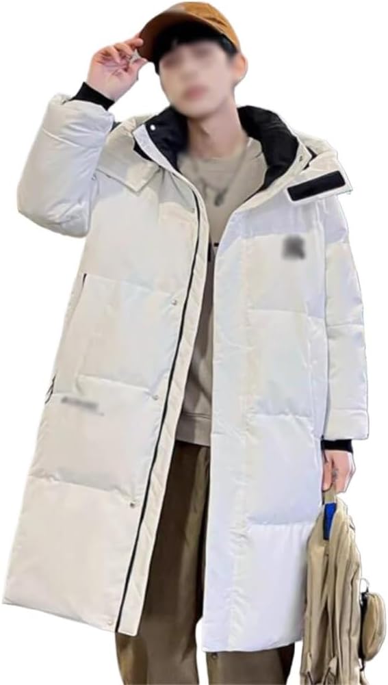 VIDI Large Size Coat Casual In The Long Down Jacket Men's Winter Thick Warm White Duck