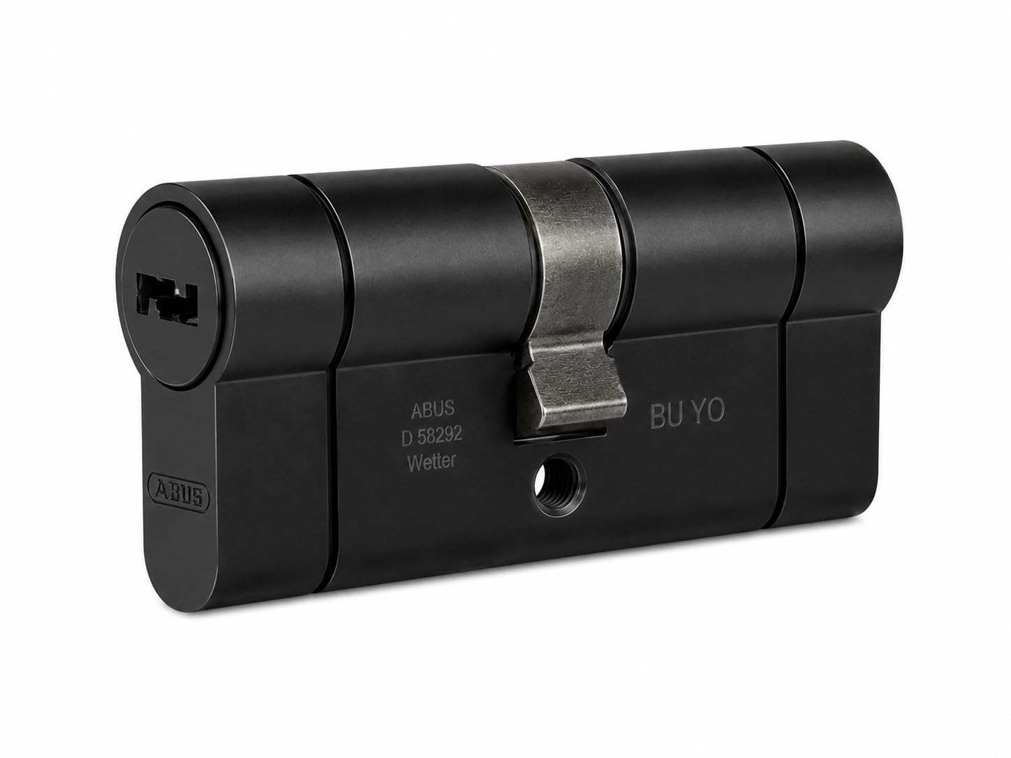 Abus Cylindre de Porte D66PS Noir avec Fonction Débrayable et Caractéristique Pre-Snap, 40x40 mm, 5 Clés Réversibles Incluses