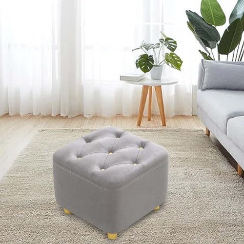 Ottoman carré gris : la solution gain de place et assise stable - 7