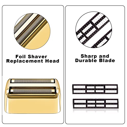 Replacement Foil And Cutter For Barberology Electric Shaver, Double Foil Shaver Replacement Head, Replacement Head Compatible With Babylisspro Barberology Fxfs2 Electric Razors(Gold) #TOP1
