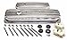 Racing Power Company R6196 Short Finned Polished Aluminum Center Bolt Valve Cover for Small Block Chevy