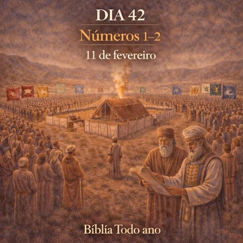 📖 B&iacute;blia Toda o Ano Todo &ndash; Dia 42 (11/02/2026) | N&uacute;meros 1&ndash;2 Podcast Por  arte de portada