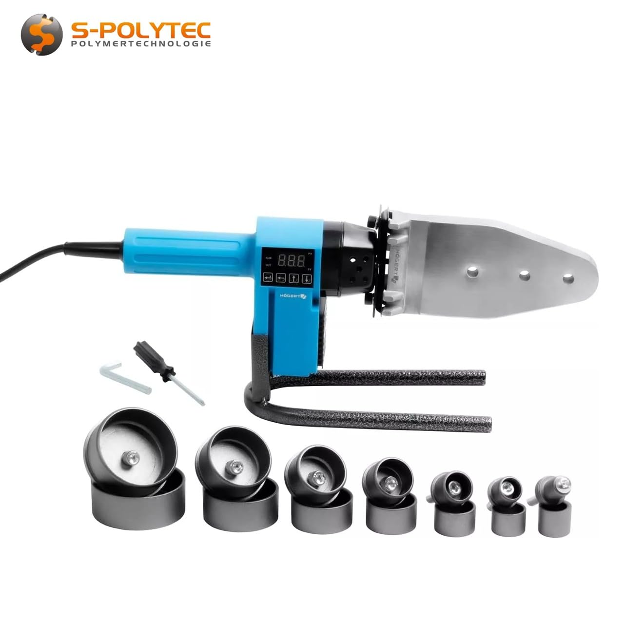 Soldadora profesional para soldadura a tope de PPR, PE, PVC, PP, PB, PPN 16-63 mm, soldador de tubos de plástico en maletín, pantalla digital hasta 300 °C (máquina de soldadura de manguitos, PPR)
